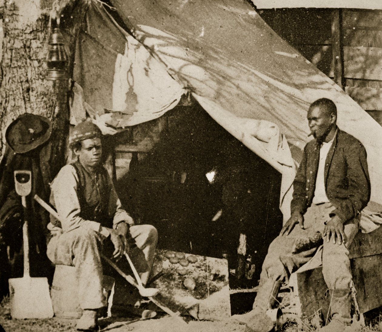John Henry och Reuben på fritiden, 1861-65 av Mathew B. Brady