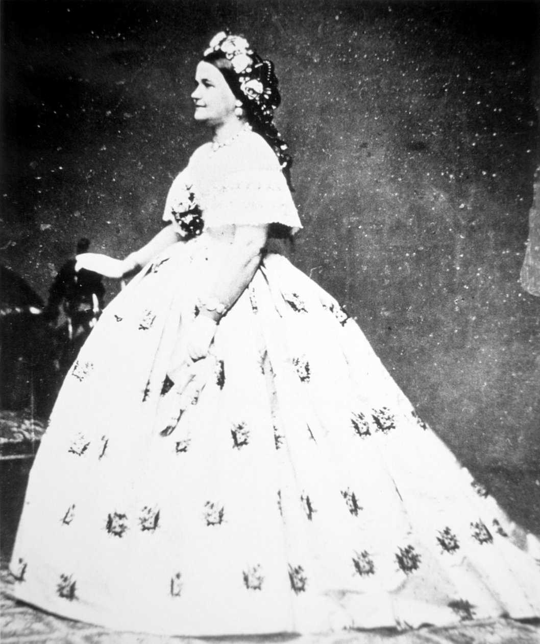 Mary Lincoln (1818-82) 1861 (s/v foto) av Mathew Brady