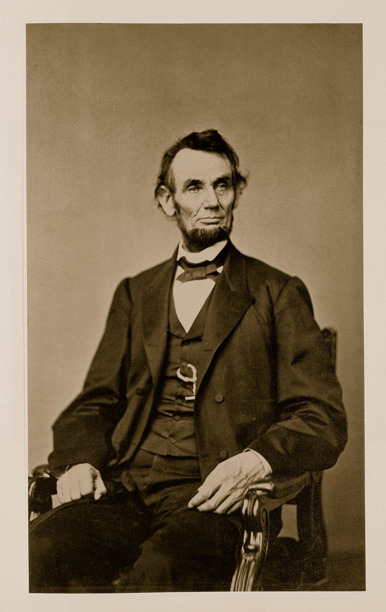 Porträtt av Abraham Lincoln (1809-65) (bw-foto) av Mathew B. Brady