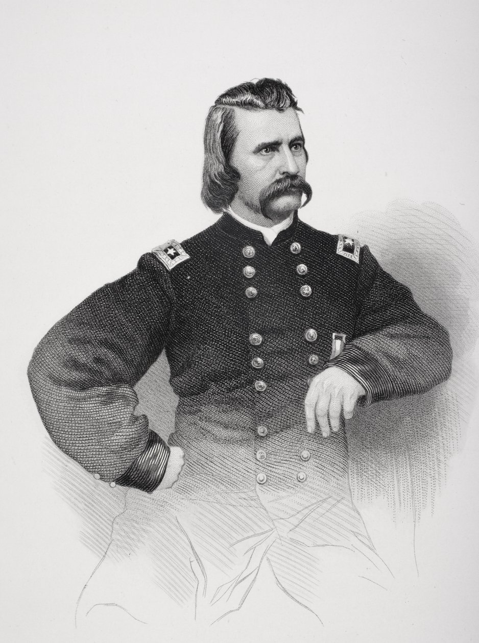 Porträtt av John Alexander Logan (1826-86) (litho) av Mathew B. Brady