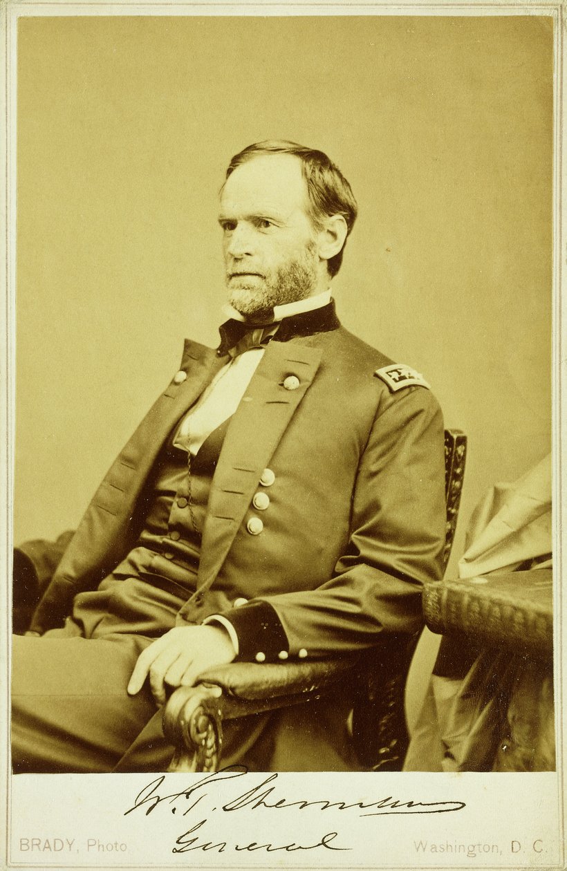 Porträttfoto av William Tecumseh Sherman av Mathew B. Brady