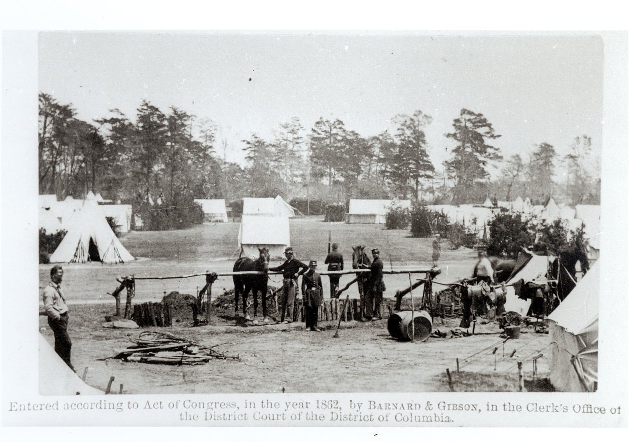 Yankee Headquarters, lägret Whinfield, 3 maj 1862 av Mathew B. Brady