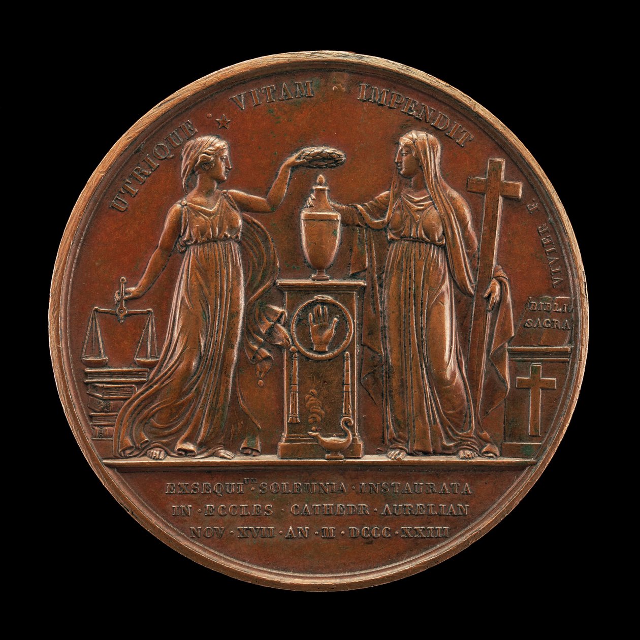 Rättvisa och tro [omvänd], 1823. av Mathias Nicholas Marie Vivier