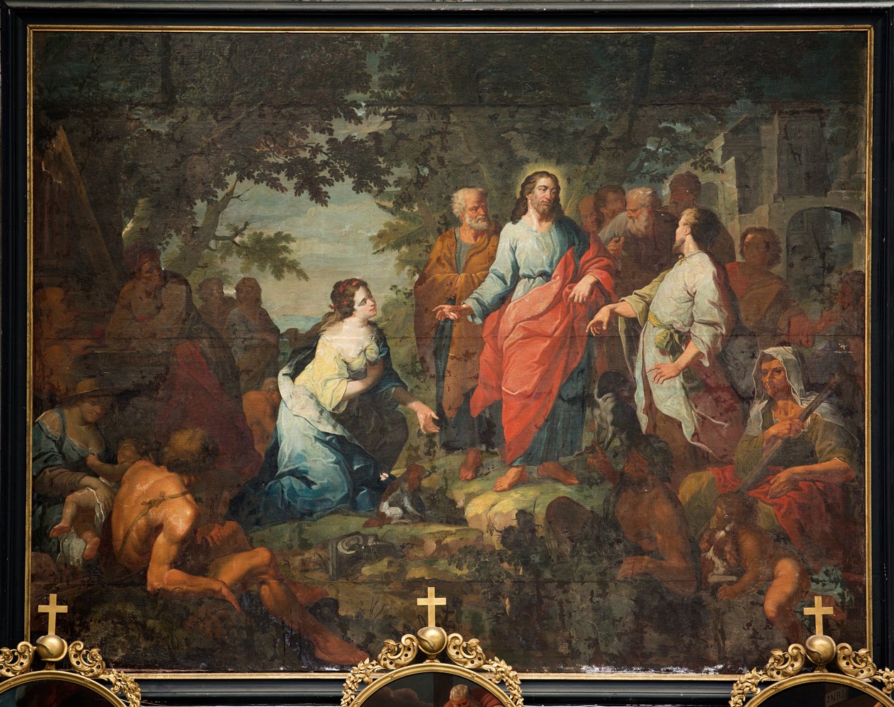 Församlingskyrka (Saint Martin Parish Church). målning. "Jesus och den samaritanska kvinnan". Matthew DeVisch. av Mathias de Visch