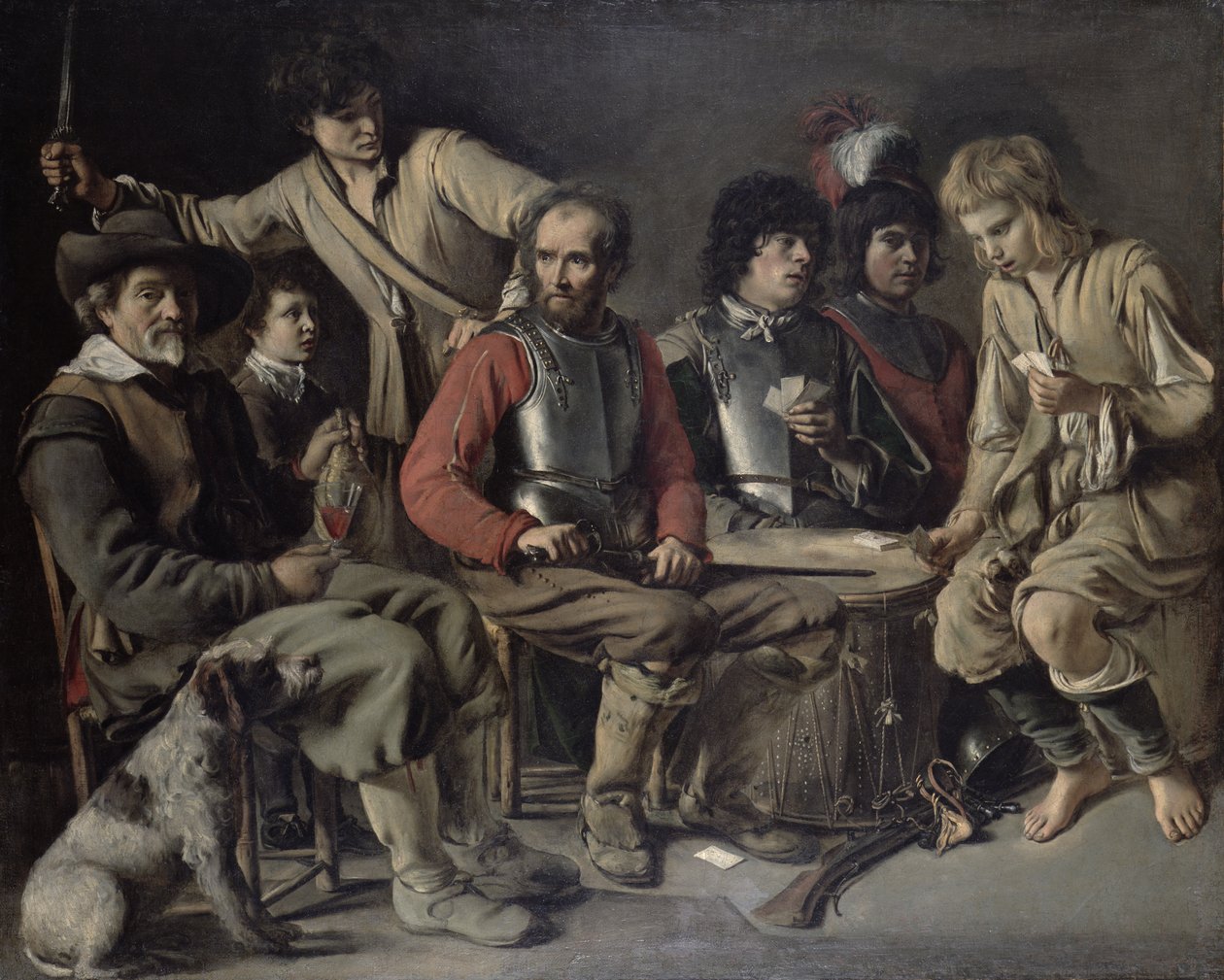 A Quarrel (olja på duk) av Mathieu Le Nain