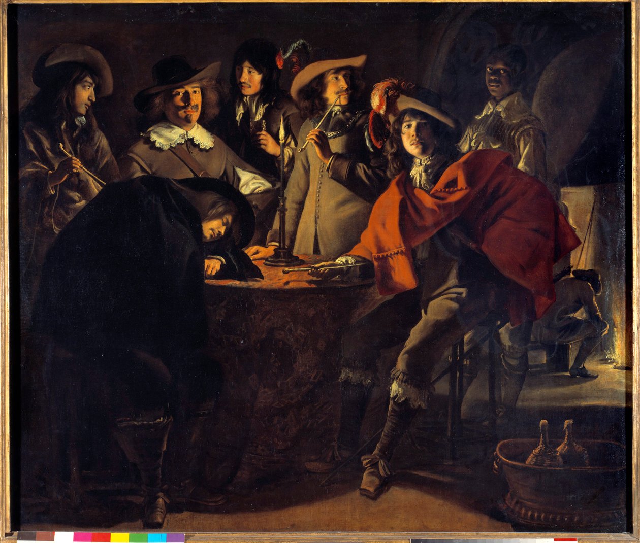 La Tabagie ou le corps de garde Målning av Mathieu Le Nain (Lenain) (1607-1677) 1600-talet sön. 1,17x1,37m av Mathieu Le Nain