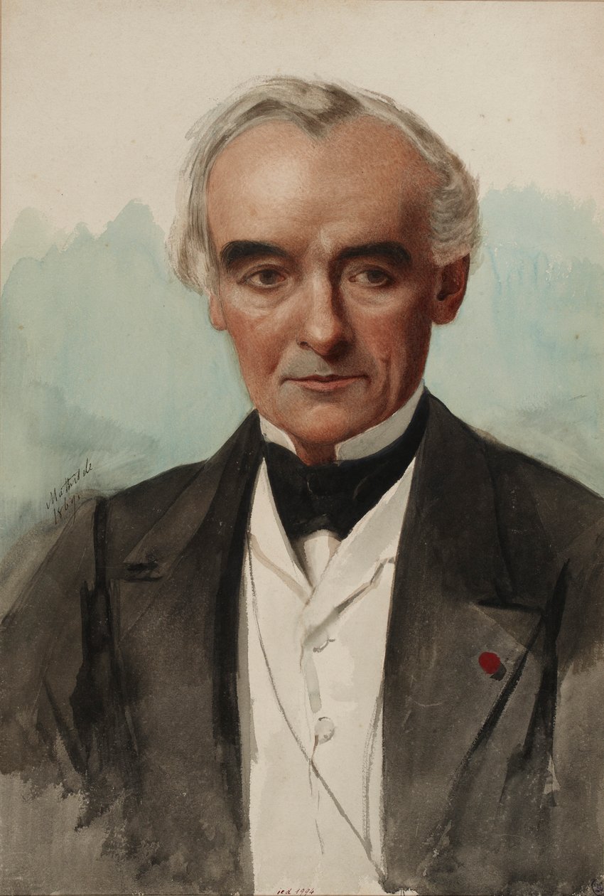Porträtt av författaren Prosper Mérimée 1803-1870, 1869. av Mathilde Bonaparte