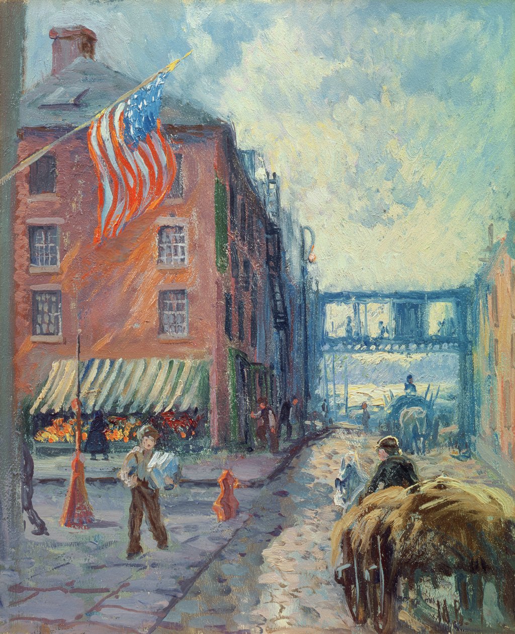 Van Wyck Family House, New York City, ca 1923 (olja på konstnärstavla) av Matilde Browne
