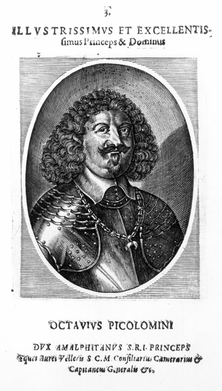 Prins Octavio Piccolomini, hertig av Amalfi, efter ett porträtt av 1649 av Mattaus the Younger Merian