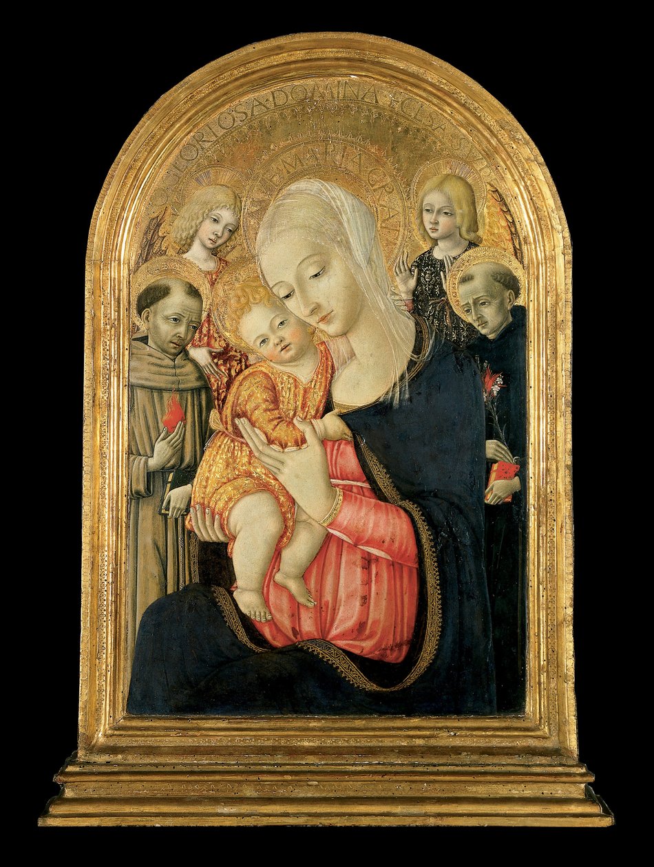 Madonna and Child with Angels and Saints av Matteo de Giovanni