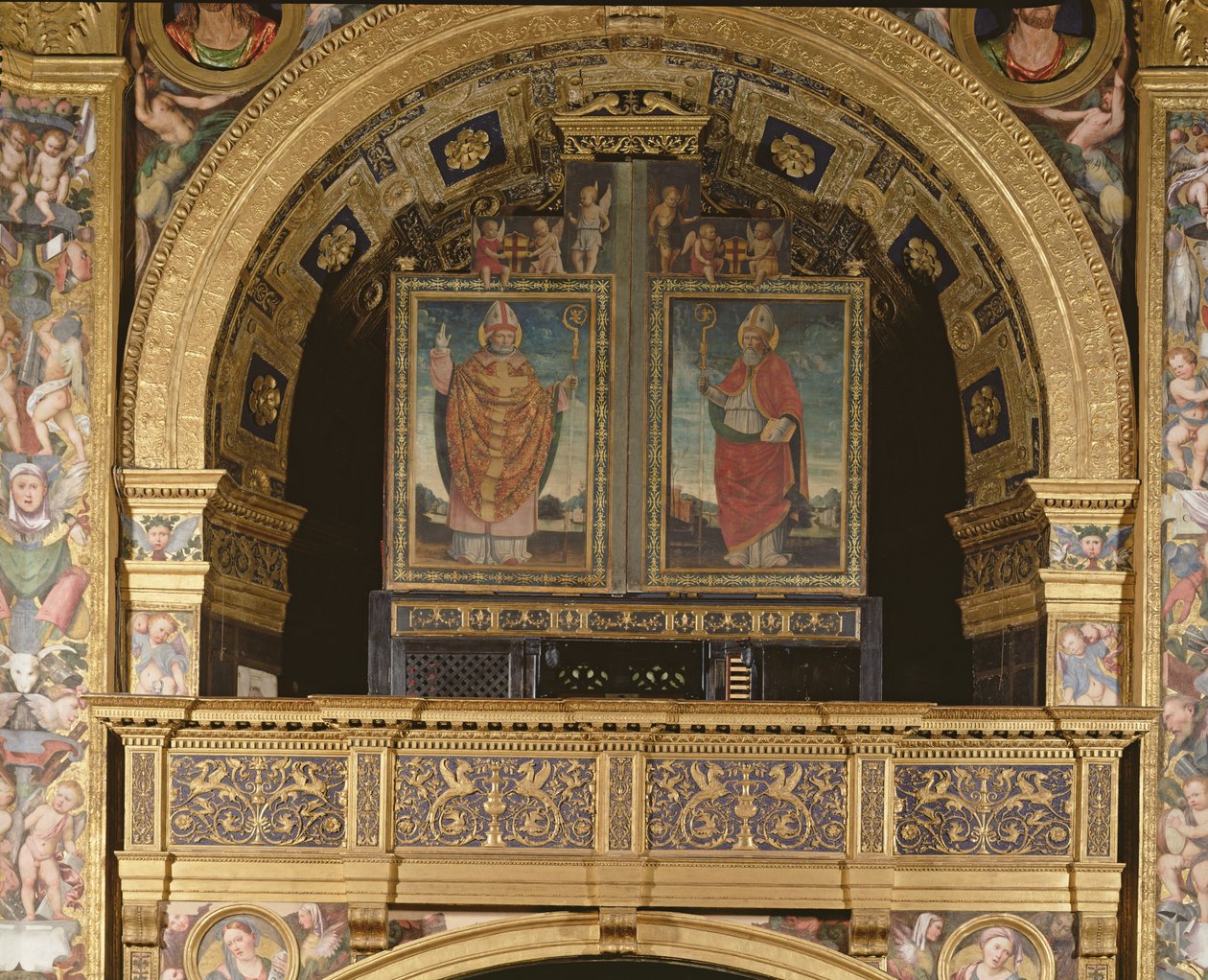 S:t Bassianus och St. Ambrosius, biskop av Milano, 1507 av Matteo Chiesa