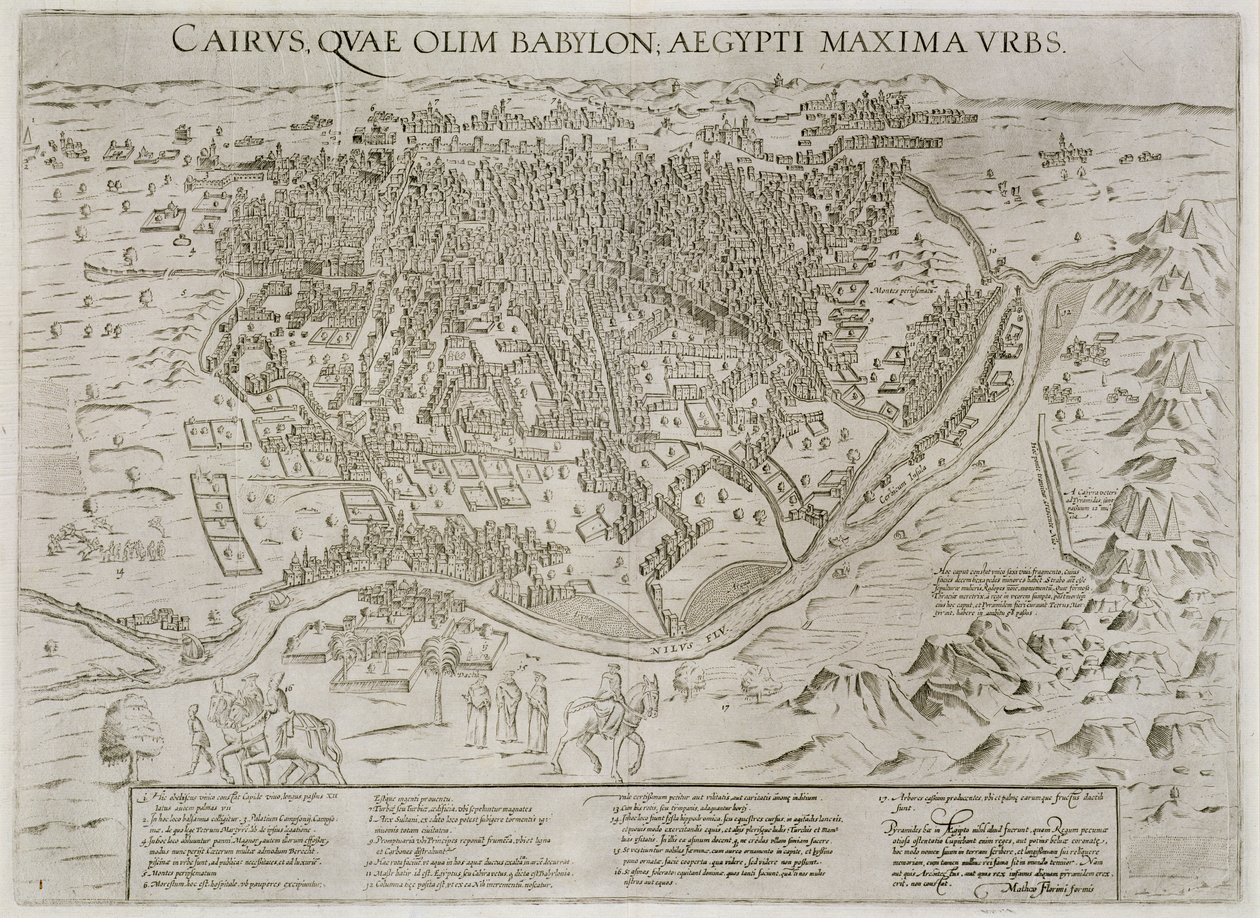 Stadskarta över Kairo, ca 1600 av Matteo Florimi