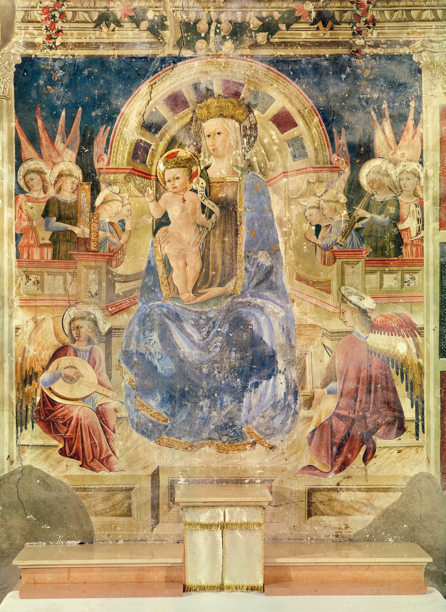 Jungfru i härlighet mellan änglar och helgon, 1468 av Matteo da Gualdo