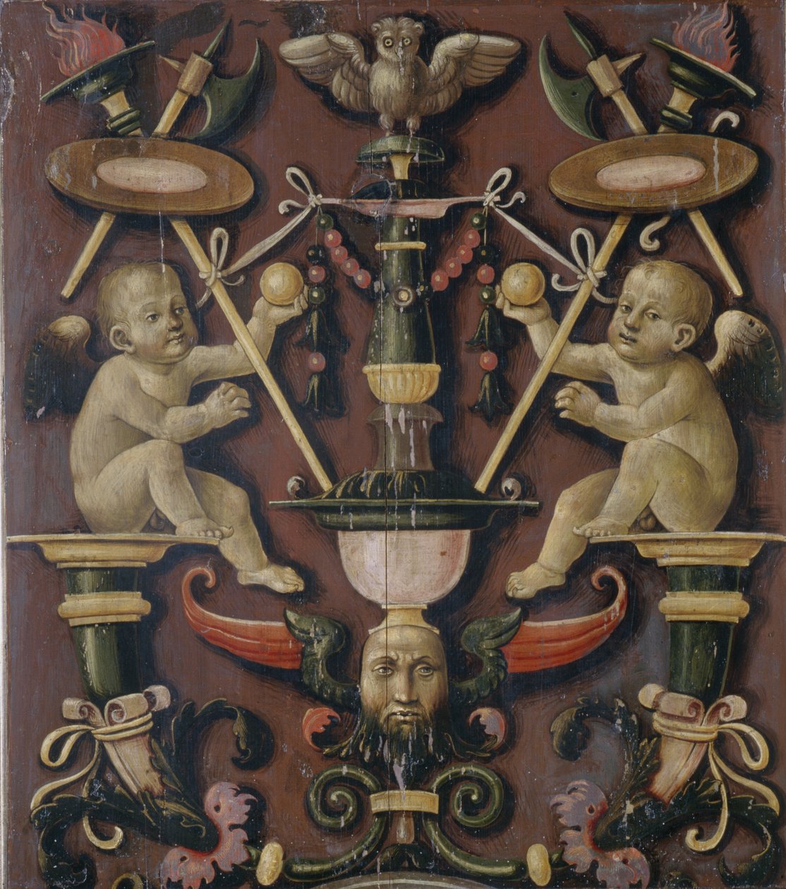 Motiv med Putti (tempera på barrträ) av Matteo di Giuliano di Lorenzo Balducci