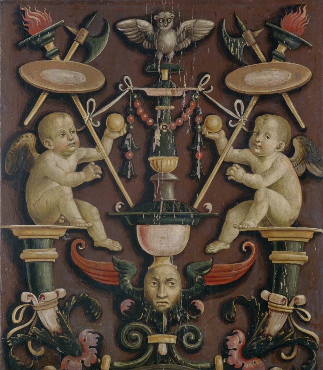 Motiv med Putti (tempera på barrträ) av Matteo di Giuliano di Lorenzo Balducci