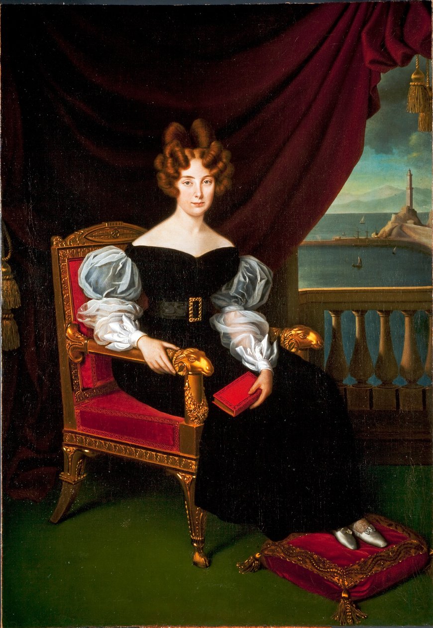 Porträtt av Maria (Maria) Brignole-Sale (Brignole Sale) De Ferrari, hertiginna av Galliera (1811-1888) Målning av Matteo Antonio Picasso (1794-1879) Genes, Musei di strada nuova av Matteo Antonio Picasso