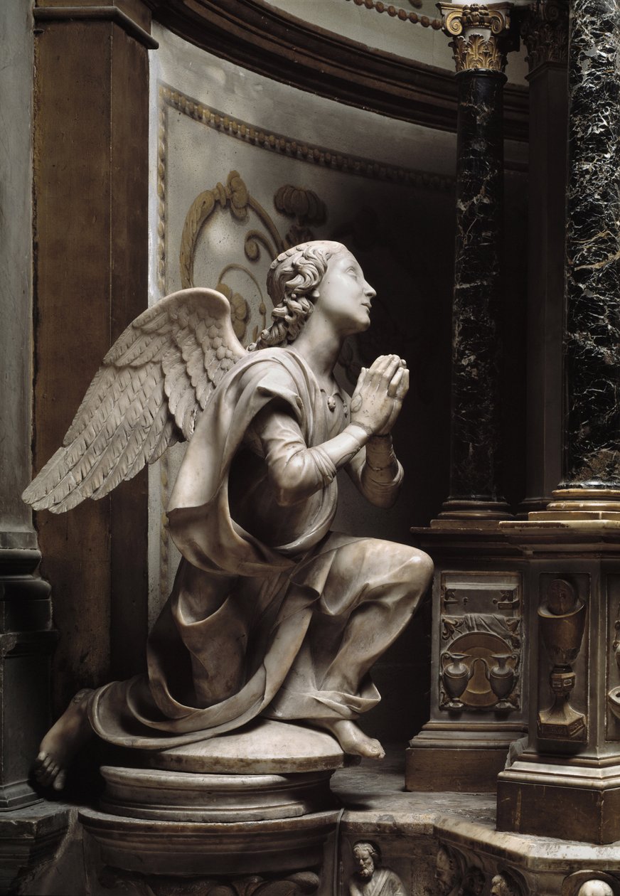 Ängel i tillbedjan Marmorskulptur av Matteo Civitali (1436-1501) av Matteo Civitali