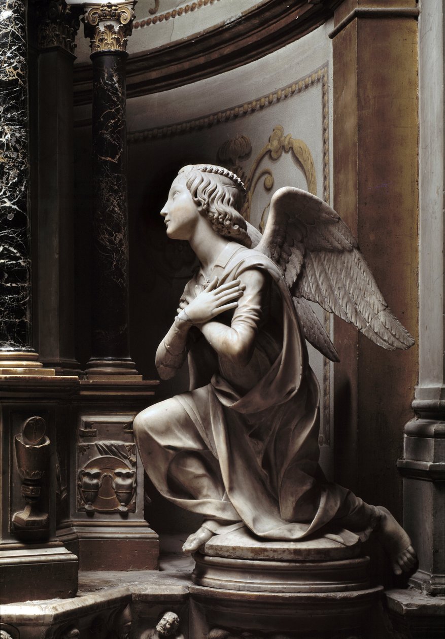Ängel i tillbedjan Marmorskulptur av Matteo Civitali (1436-1501) av Matteo Civitali