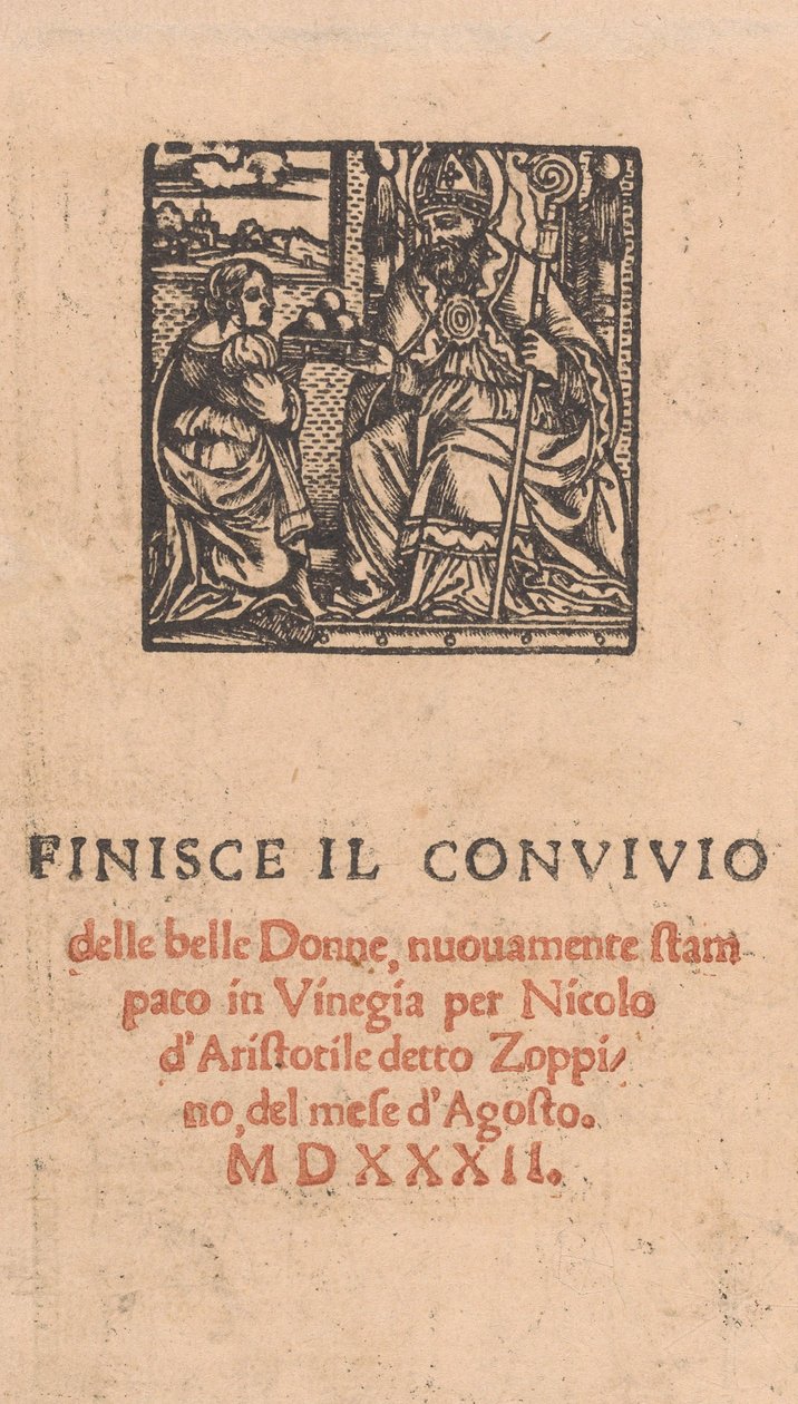 Convivio delle Belle Donne, sida 22 tergo, augusti 1532., augusti 1532. av Matteo da Treviso