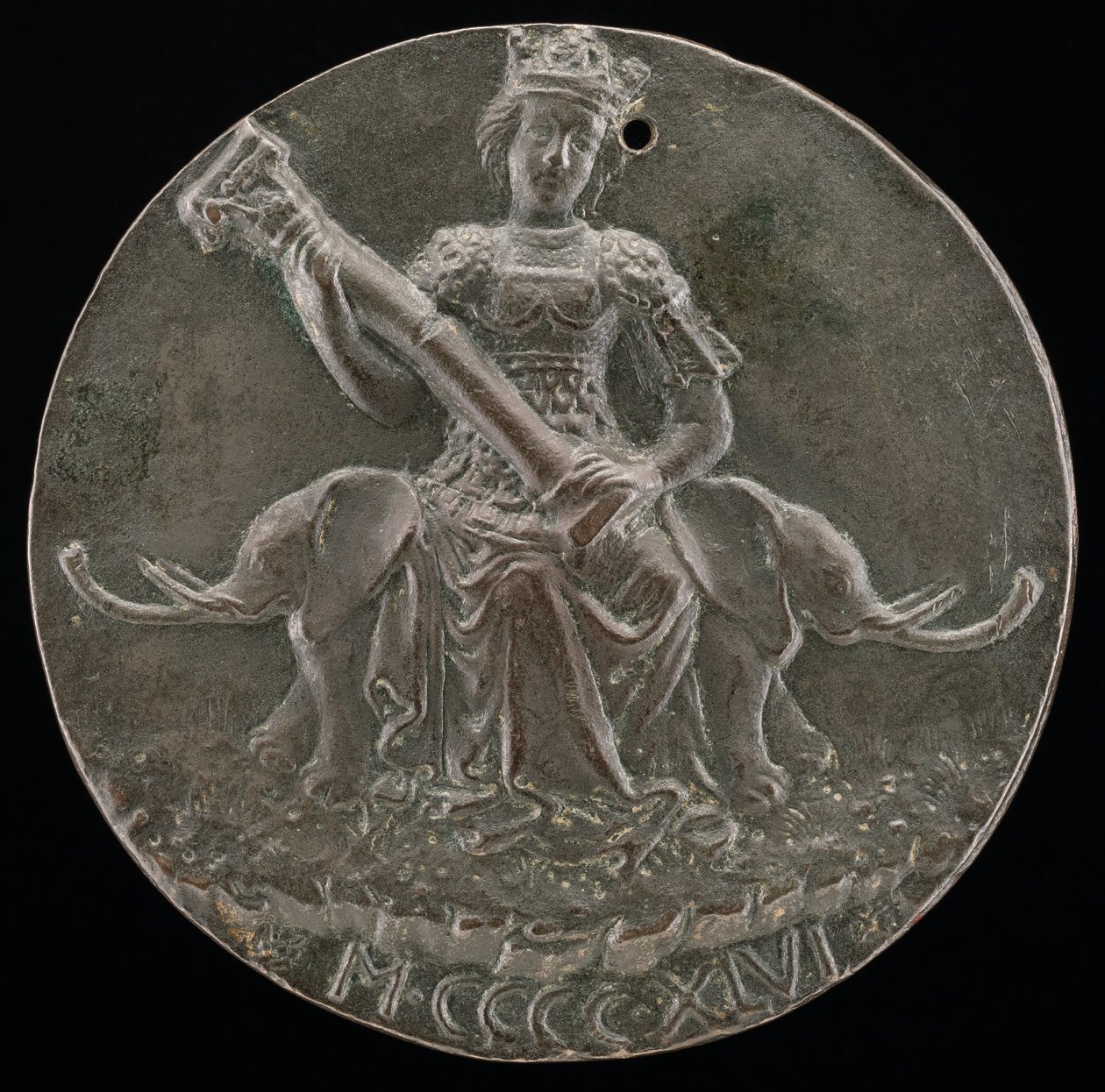 Fortitude Holding a Broken Column [omvänd], 1446. av Matteo di Andrea de Pasti