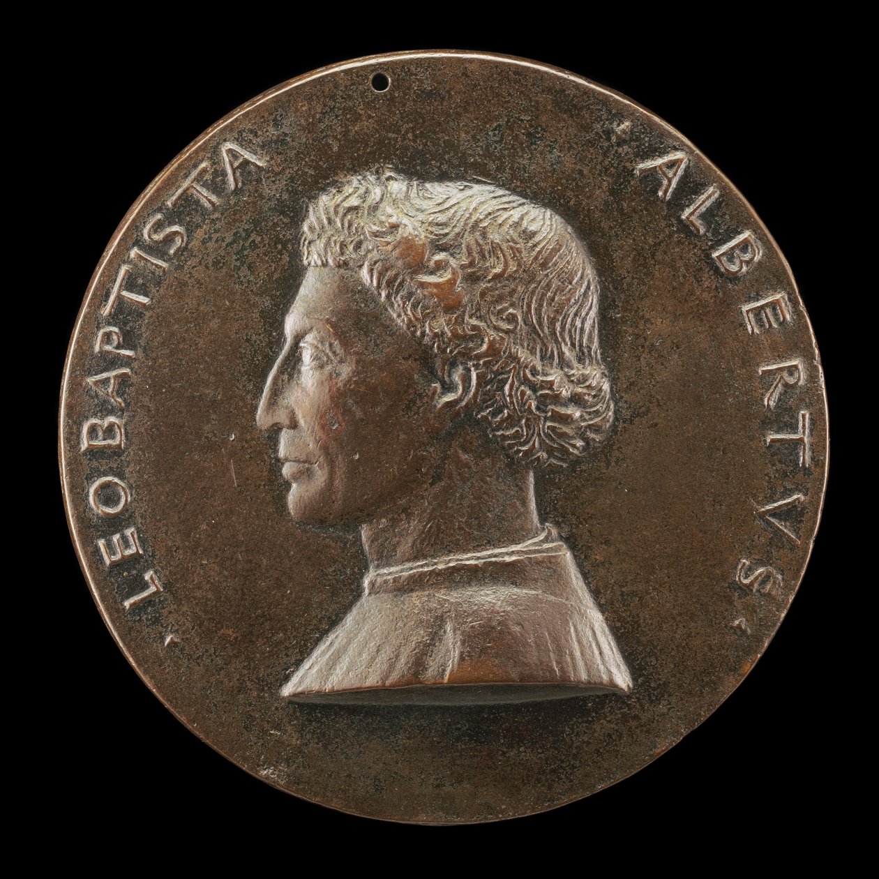 Leone Battista Alberti, 1404-1472, arkitekt och författare om konst och vetenskap [framsidan], 14461450. av Matteo di Andrea de Pasti