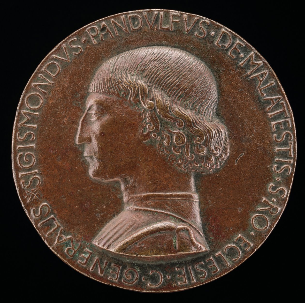 Sigismondo Pandolfo Malatesta, 1417-1468, herre av Rimini och Fano [framsidan], 1446. av Matteo di Andrea de Pasti