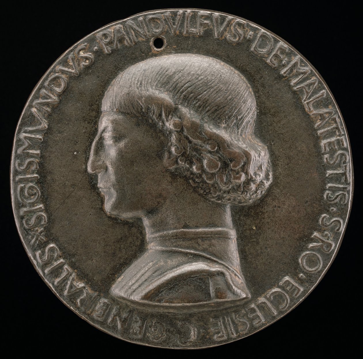 Sigismondo Pandolfo Malatesta, 1417-1468, herre över Rimini och Fano [framsidan], 1446. av Matteo di Andrea de Pasti