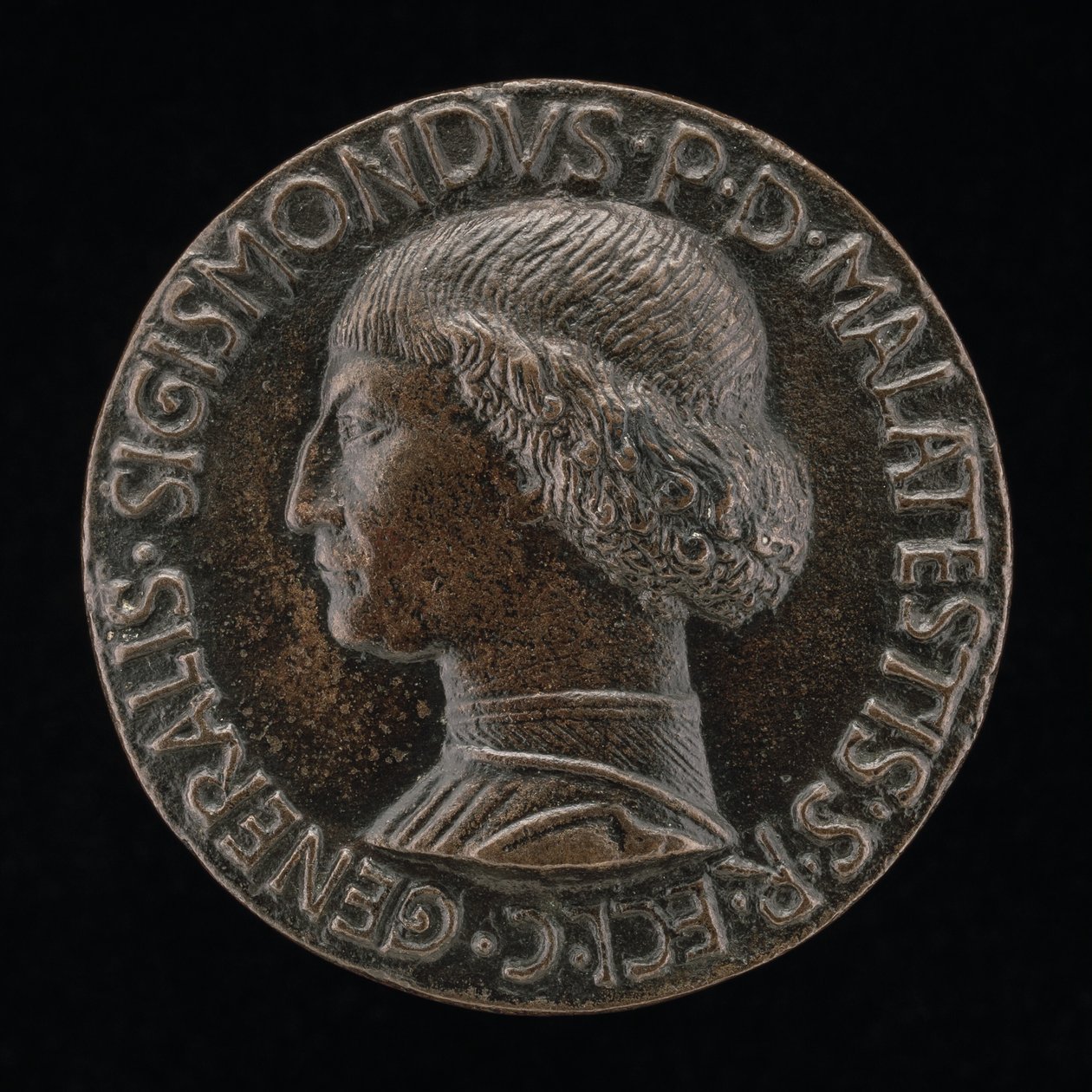 Sigismondo Pandolfo Malatesta, 1417-1468, herre av Rimini och Fano [framsidan], 1446. av Matteo di Andrea de Pasti