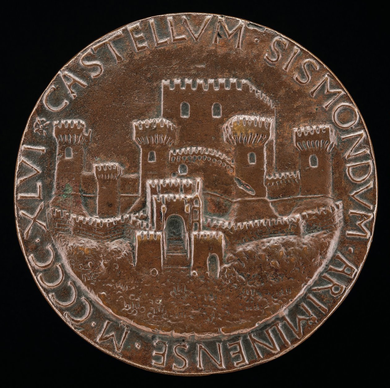 Riminis slott [omvänd], 1446. av Matteo di Andrea de Pasti