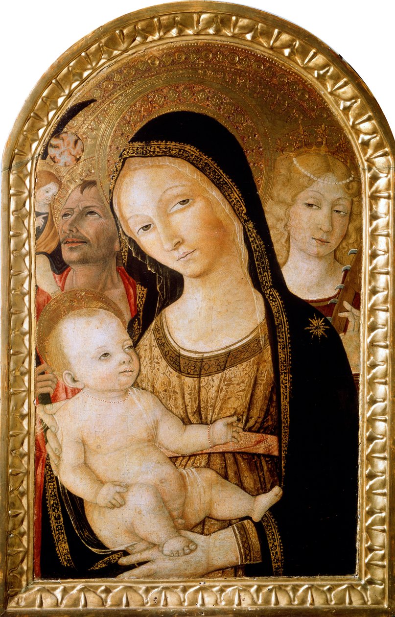 Madonna och barn med de heliga Catherine och Christopher, 1400-talet. av Matteo di Giovanni