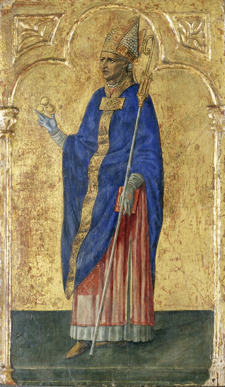 Sankt Nikolaus av Bari (tempera på poppelträ) av Matteo di Giovanni di Bartolo