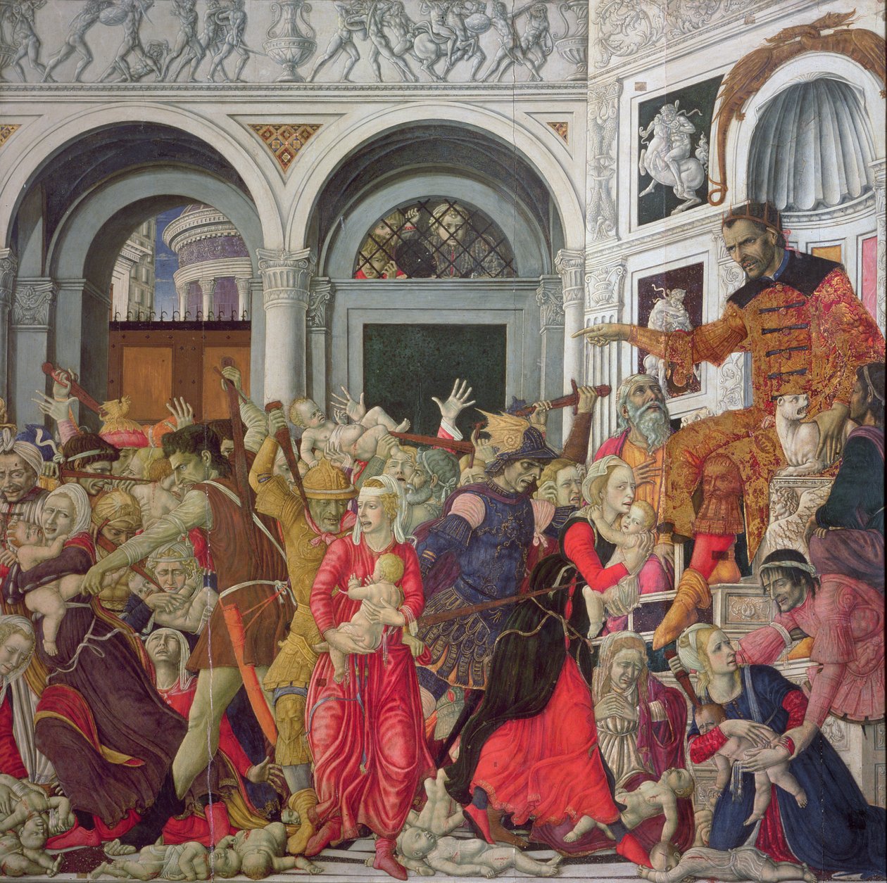 The Massacre of the Innocents (olja på panel) av Matteo di Giovanni di Bartolo
