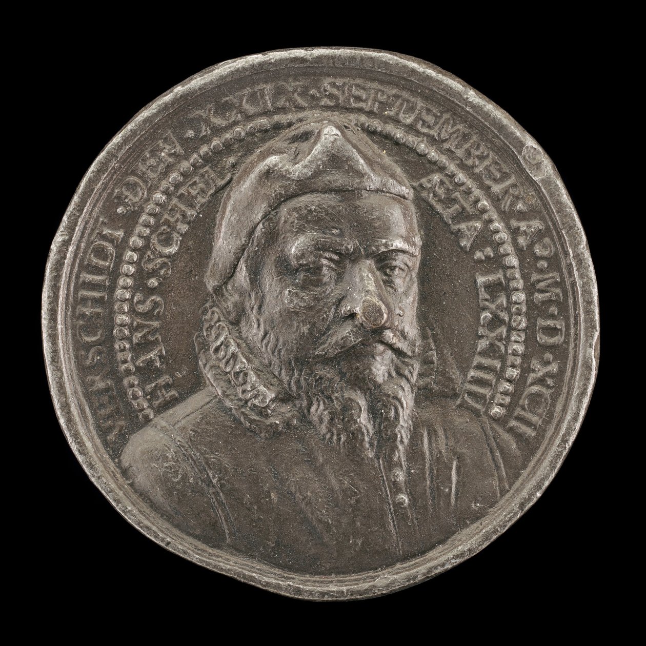 Hans Schel, 1518-1592, patricier av Nürnberg [framsidan], 1592. av Matthäus Carl