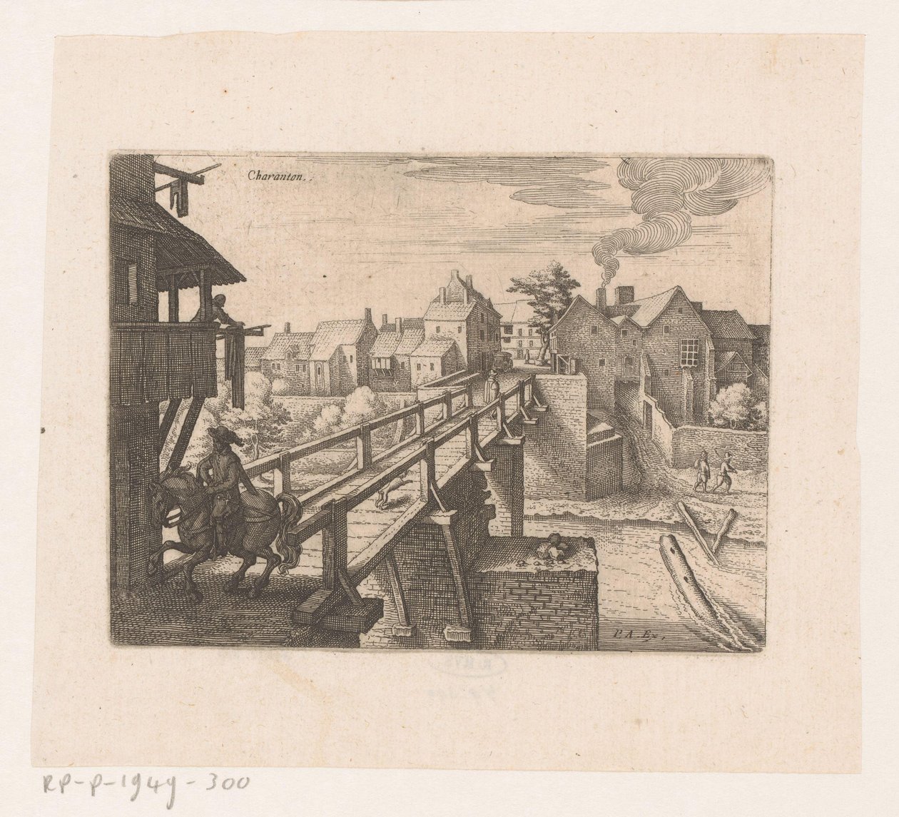 Utsikt över Charenton-le-Pont Charanton (titel på objekt) Sju franska landskap och stadsbilder (serietitel) av Matthäus Merian (I)
