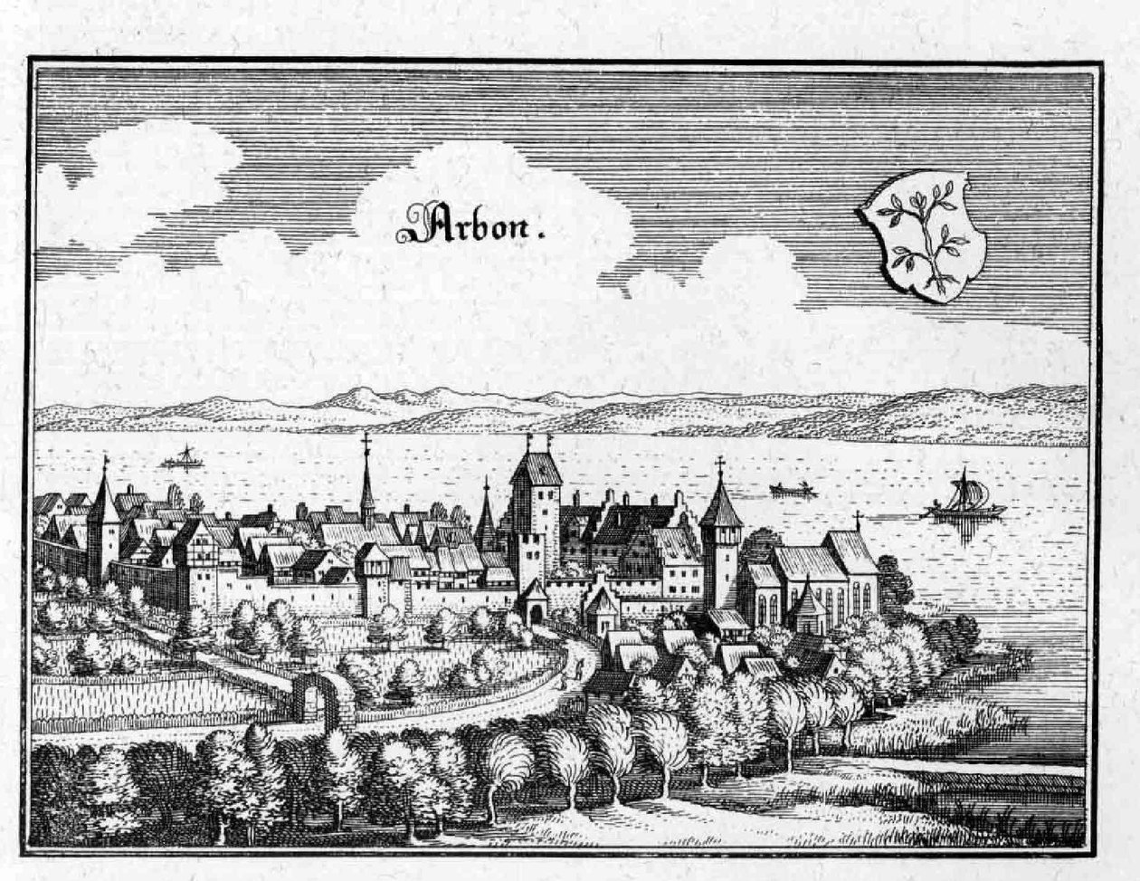 Arbon - utdrag ur Topographia Sueviae (Schwaben) av Matthaus Merian