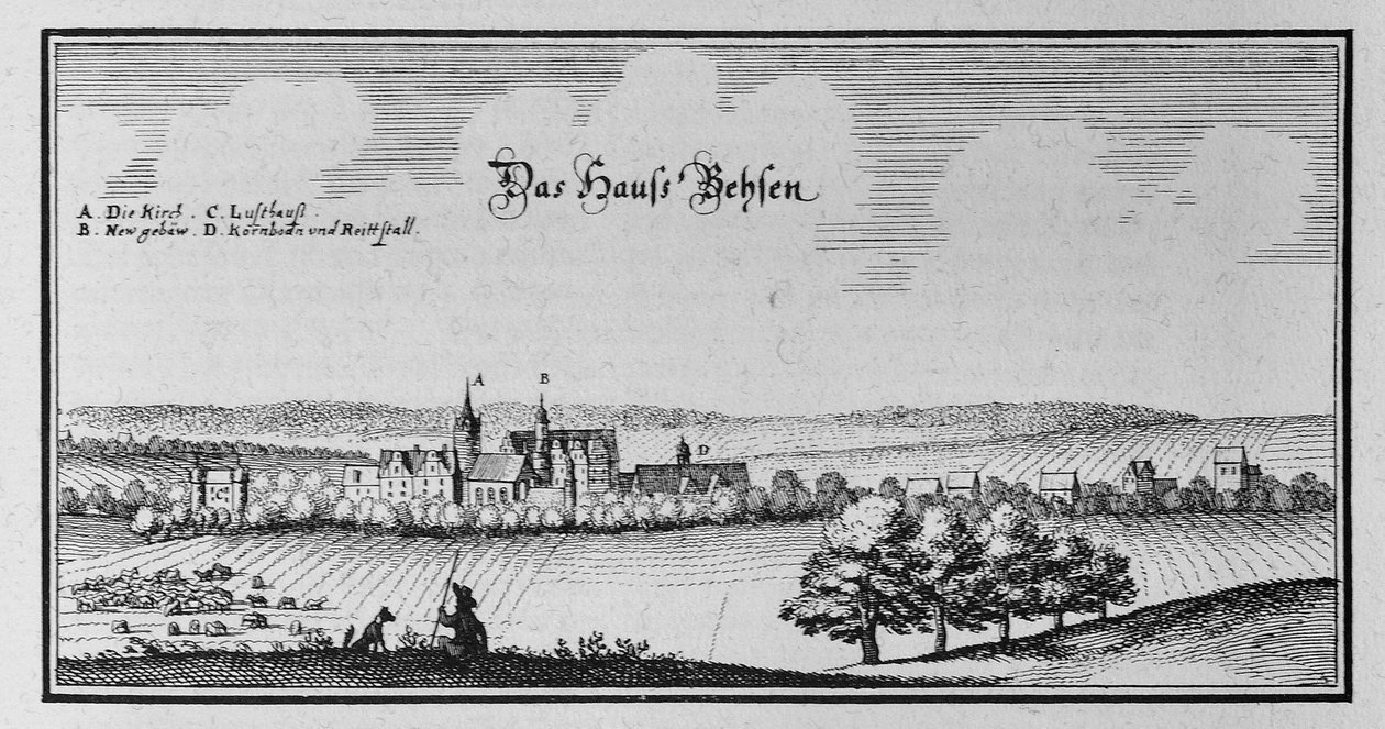 Beesen (1820 sammanslagning med Laublingen till Beesenlaublingen, idag en del av staden Könnern, Sachsen-Anhalt, Tyskland) av Matthaus Merian