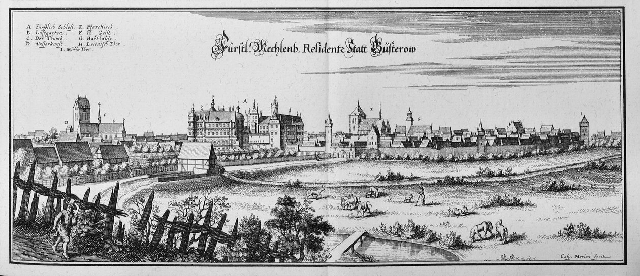 Büsterow av Matthaus Merian