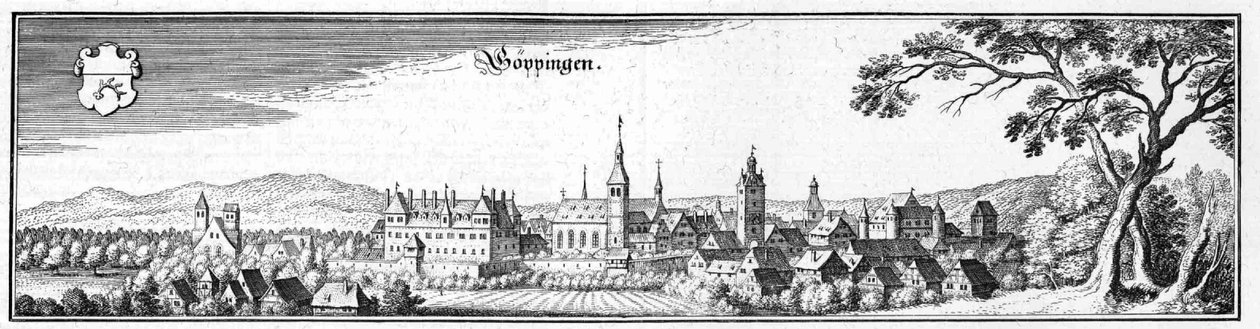 Göppingen - utdrag ur Topographia Sueviae (Swabia) av Matthaus Merian
