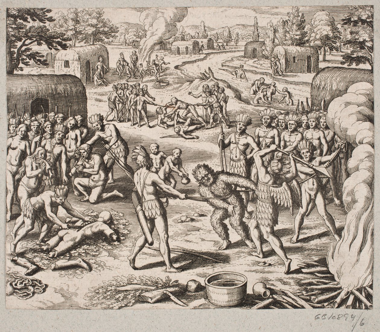 När de fångar en av deras fiender avrättas de på barbariskt och omänskligt sätt och äts upp av Matthäus Merian d.Æ.