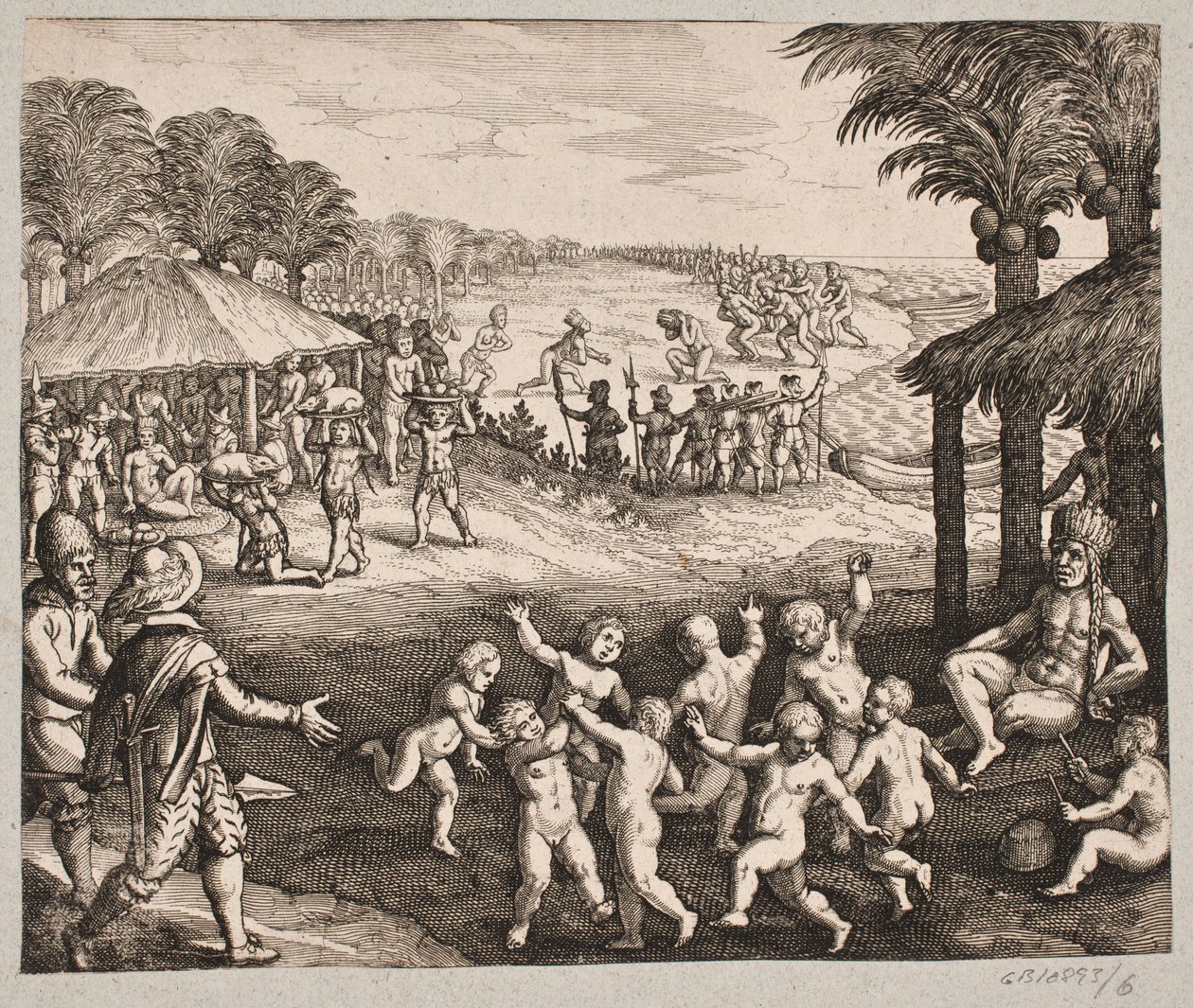 Om vildarna som serverar mat, förbereder dryck och om deras danser för kungen av Matthäus Merian d.Æ.