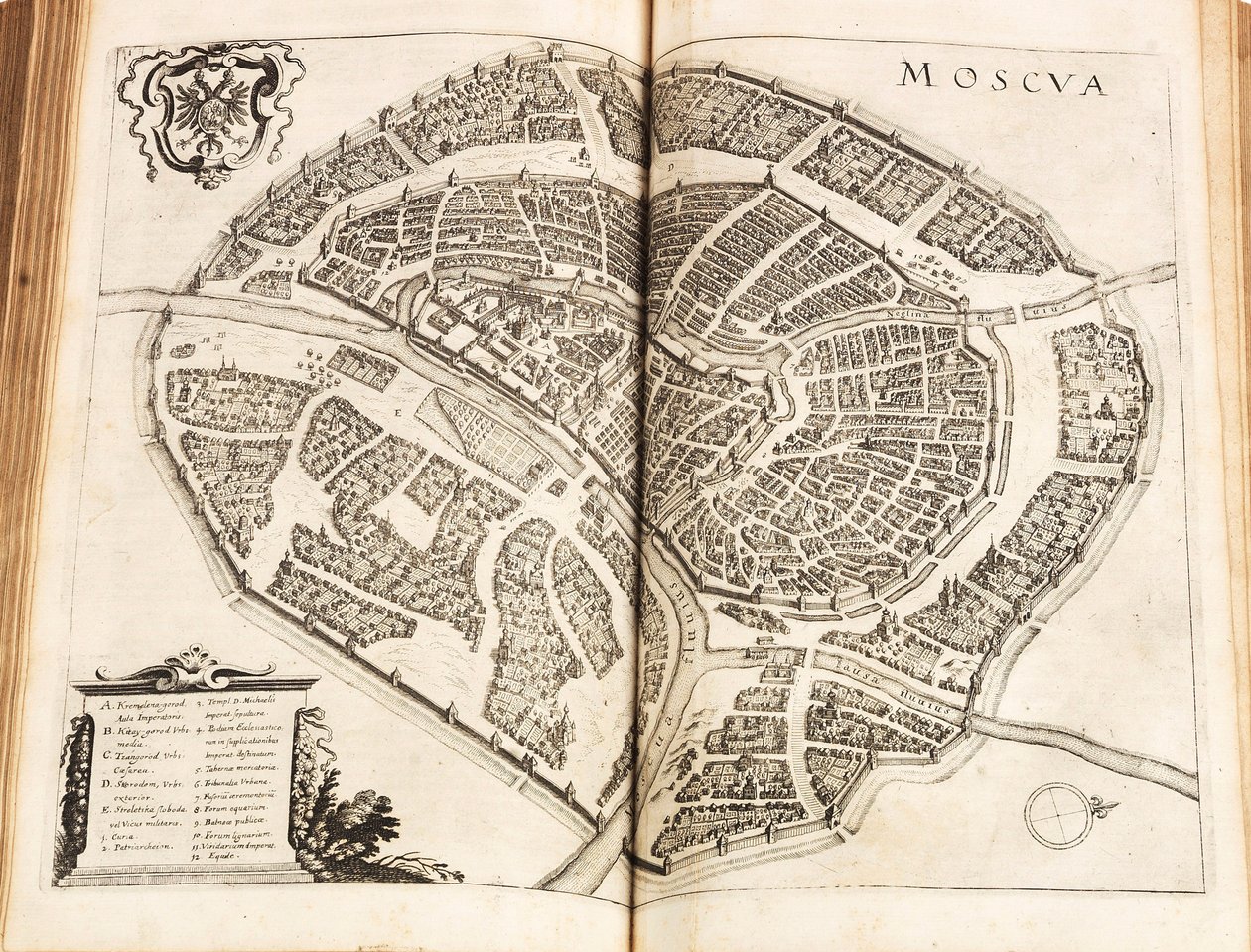 Karta över Moskva. Ur: Newe Archontologia cosmica av Johann Ludwig Gottfried, 1646. av Matthaus the Elder Merian
