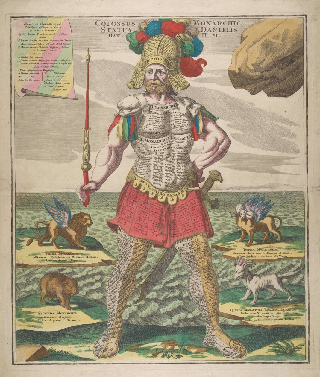 Colossus Monarchic Staty av Daniel, 1730. av Matthaeus Seutter