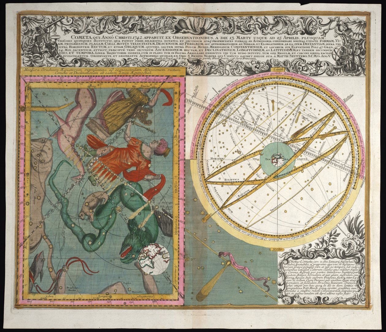 Komet, här anno Christi, 1742 av Matthaeus Seutter
