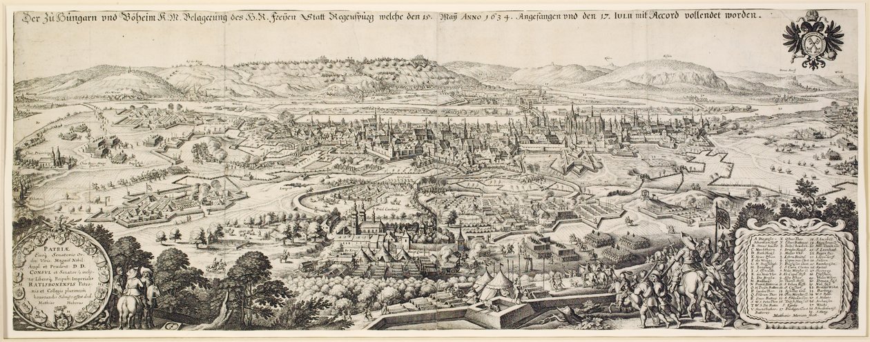 Belägringen av Regensburg, 1634 av Matthaus the Elder Merian