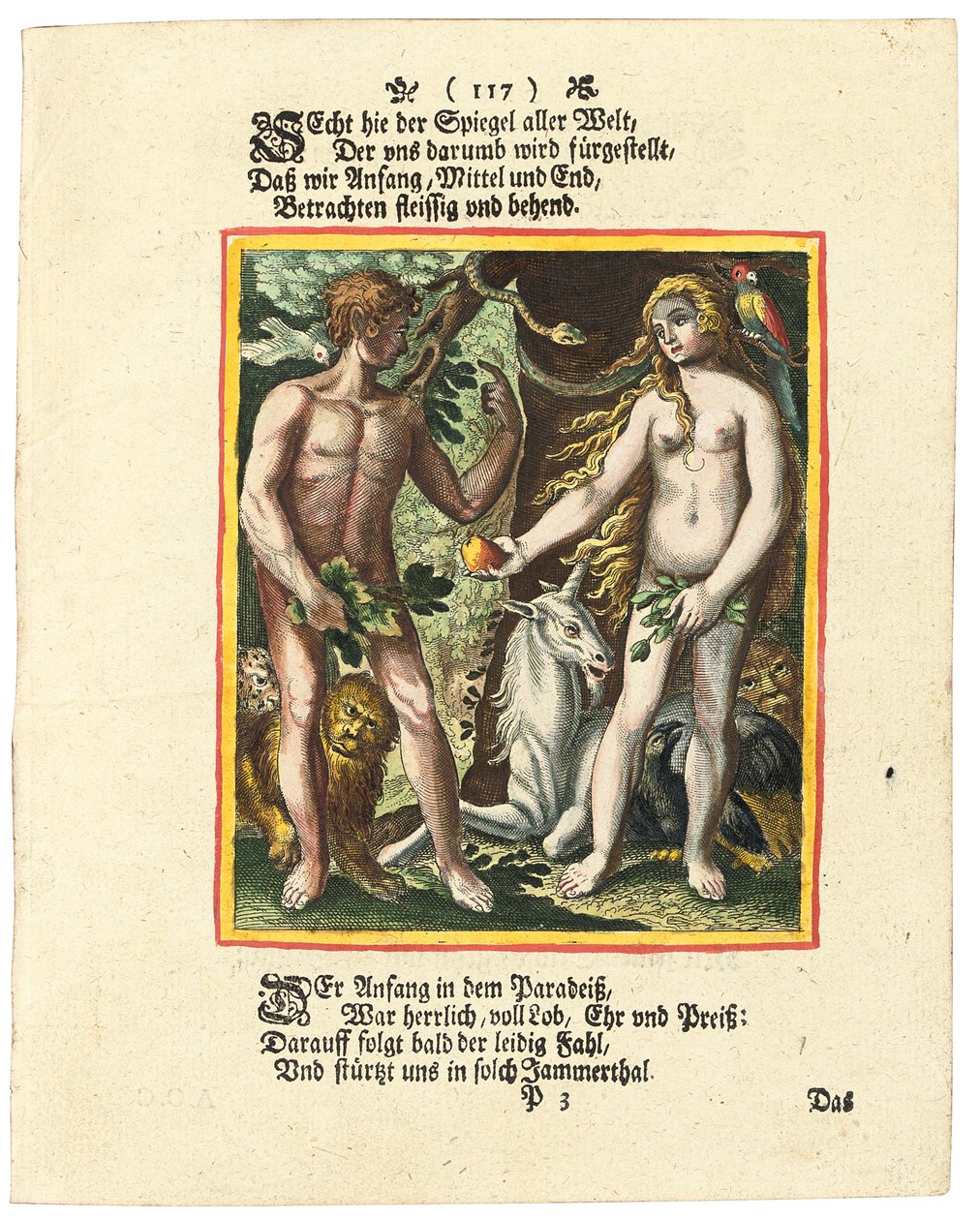 Adam och Eva, ca 1700-1725 av Matthaus Merian