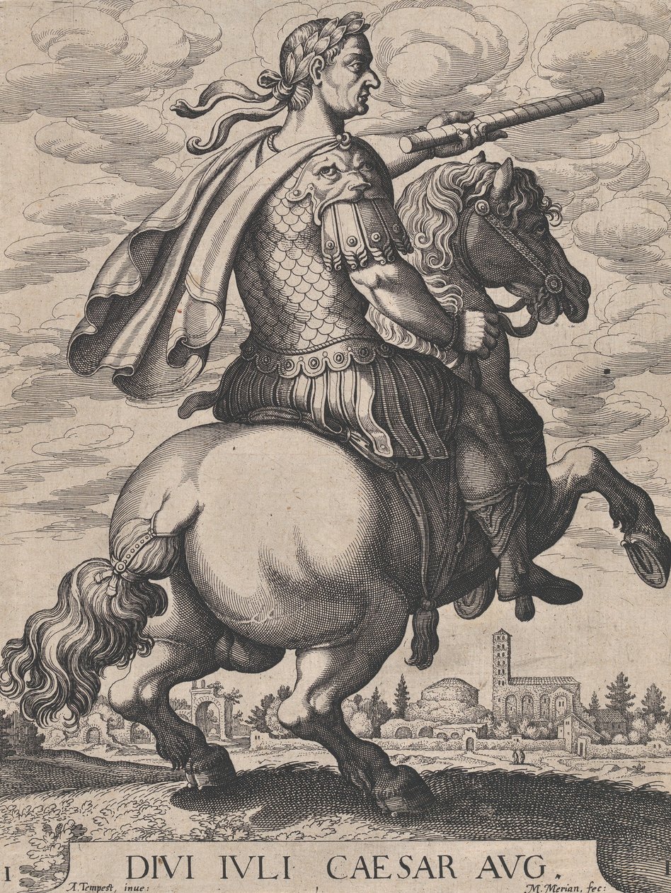 Plåt 1: Kejsar Julius Caesar till häst, från 