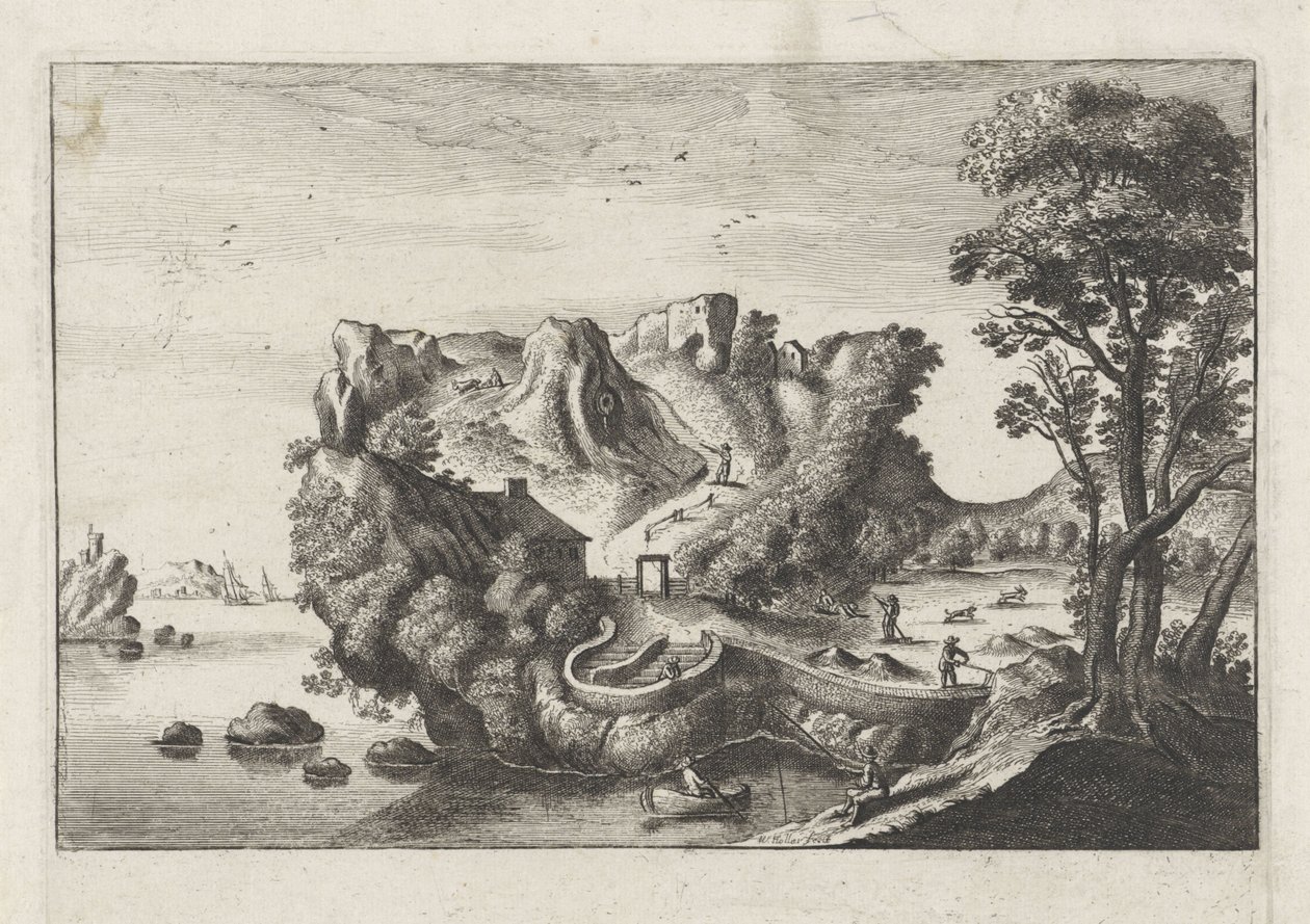 Antropomorfiskt landskap i form av en mans huvud av Matthaus the Elder (after) Merian