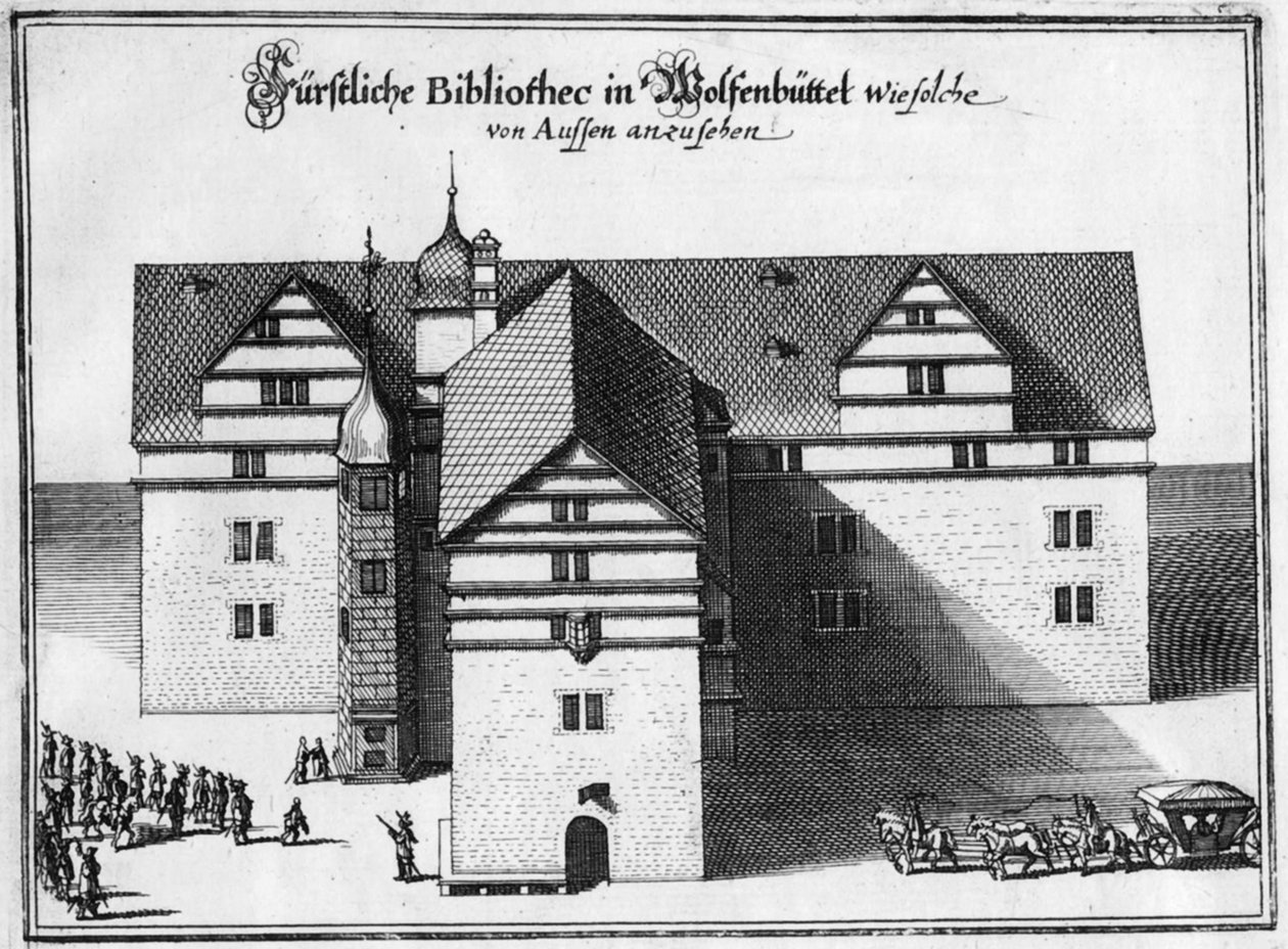 Herzog August Library i Wolfenbüttel, mellan 1655 och 1660 av Matthaus the Elder Merian