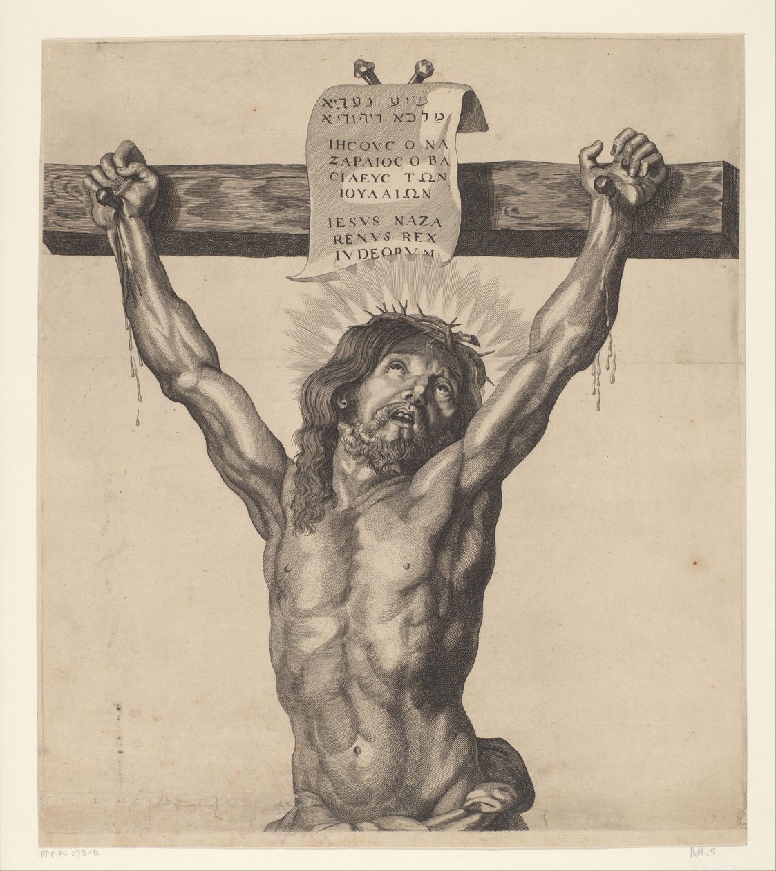 Kristus på korset Serie av Ecce Homo, Kristus korsfäst, Jungfru Maria och Johannes evangelisten (serietitel) av Mattheus Borrekens