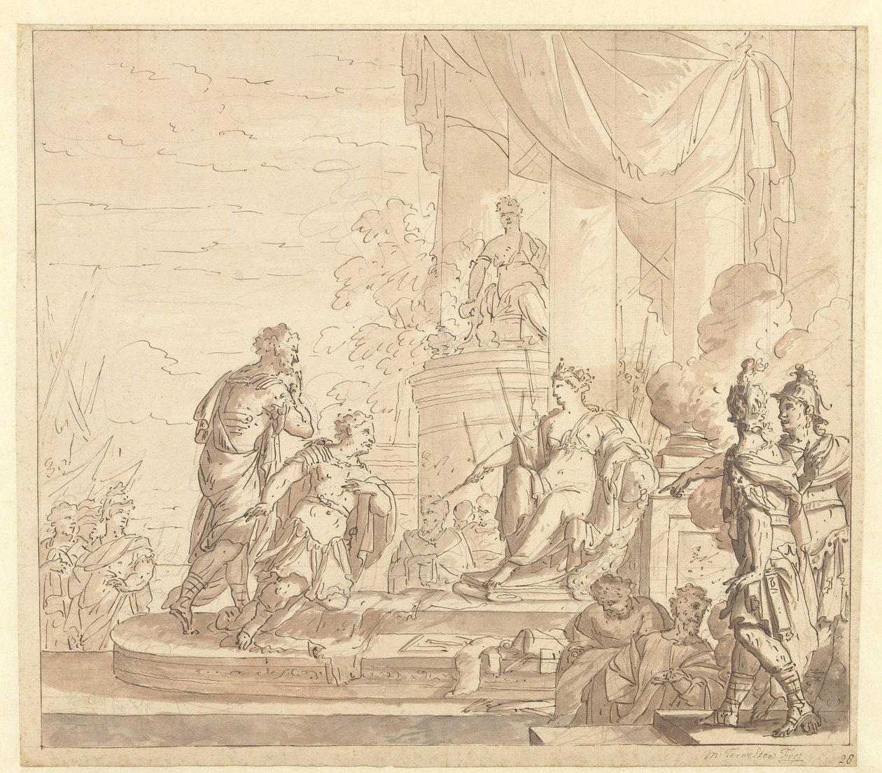 Aeneas vid Dido av Mattheus Terwesten